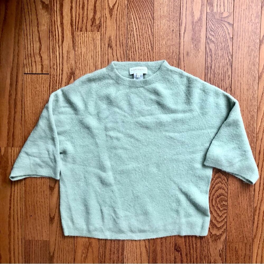 Bianco & Blue Made in Italy Wool Blend Pastel Green Sweater Women's Size M - Picture 2 of 8